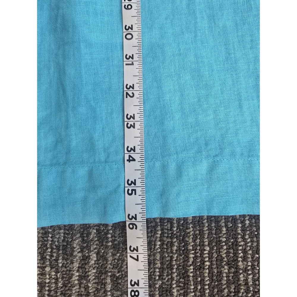 Harris Cotton Turquoise Midi Shift Linen Coastal Classic Resort Wear Dress Small - Picture 7 of 9